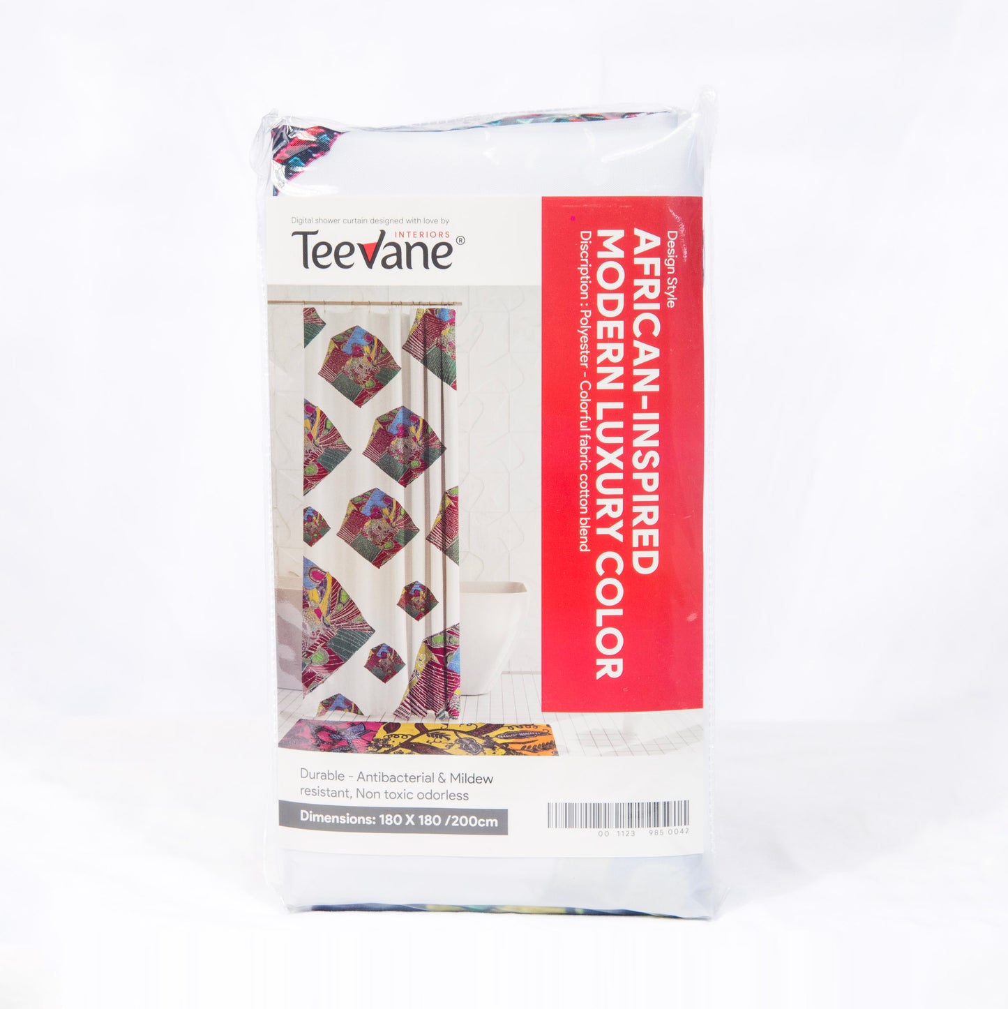 Turn Twist African Print WHT ti Shower Curtains