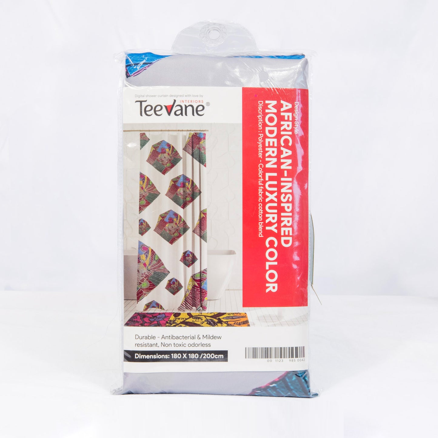 Turn Twist African Print Grey Shower Curtains
