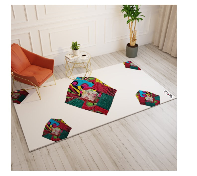 Teevaneinteriors Hallway Rug, African Print Rug, Living Room Rug, Home Rug
